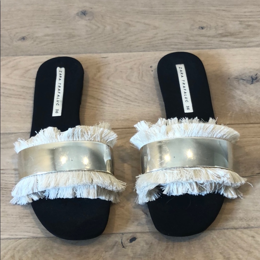 Zara slides with fringe